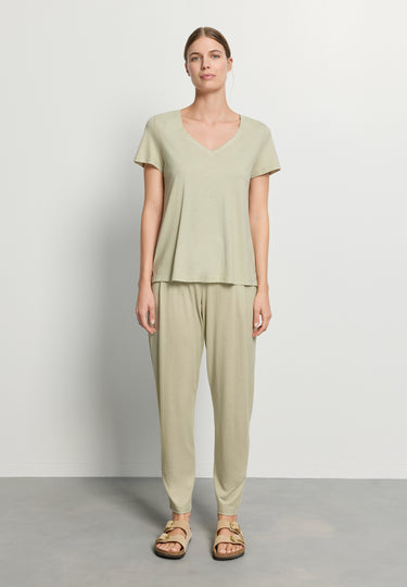 Sleep And Lounge Short Sleeve Shirt | Moss Green 79050-2720
